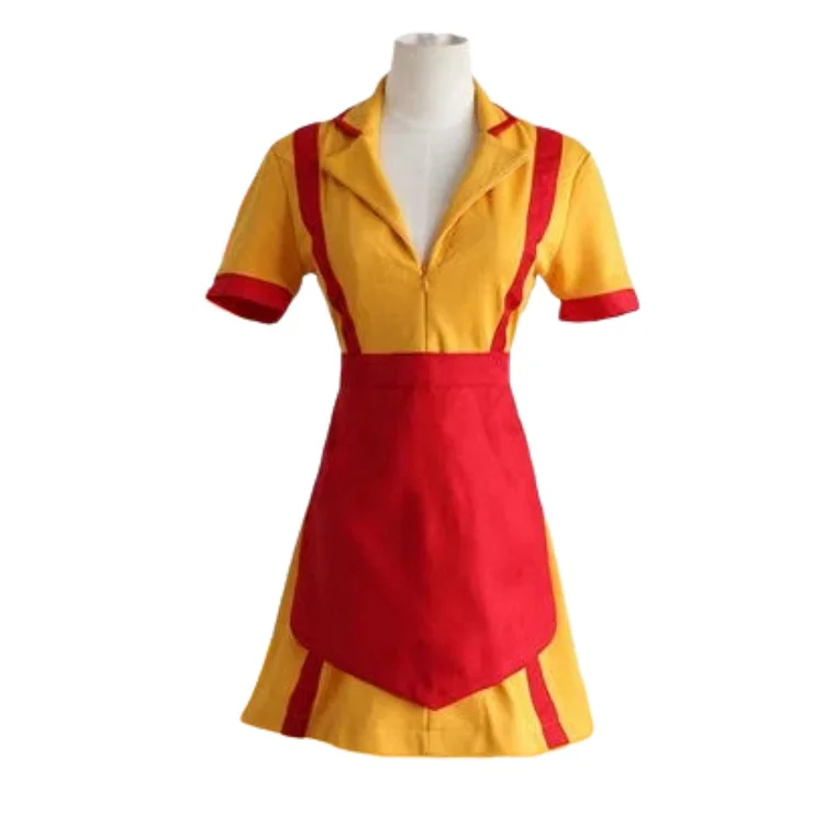 2 Broke Girls Max Caroline Waiter Uniform Dress Costume Cosplay Halloween Carnival Suit