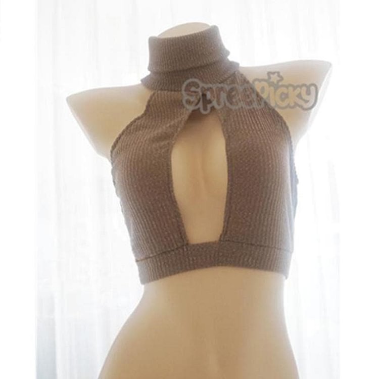 Coffee Keyhole Sweater SP178800