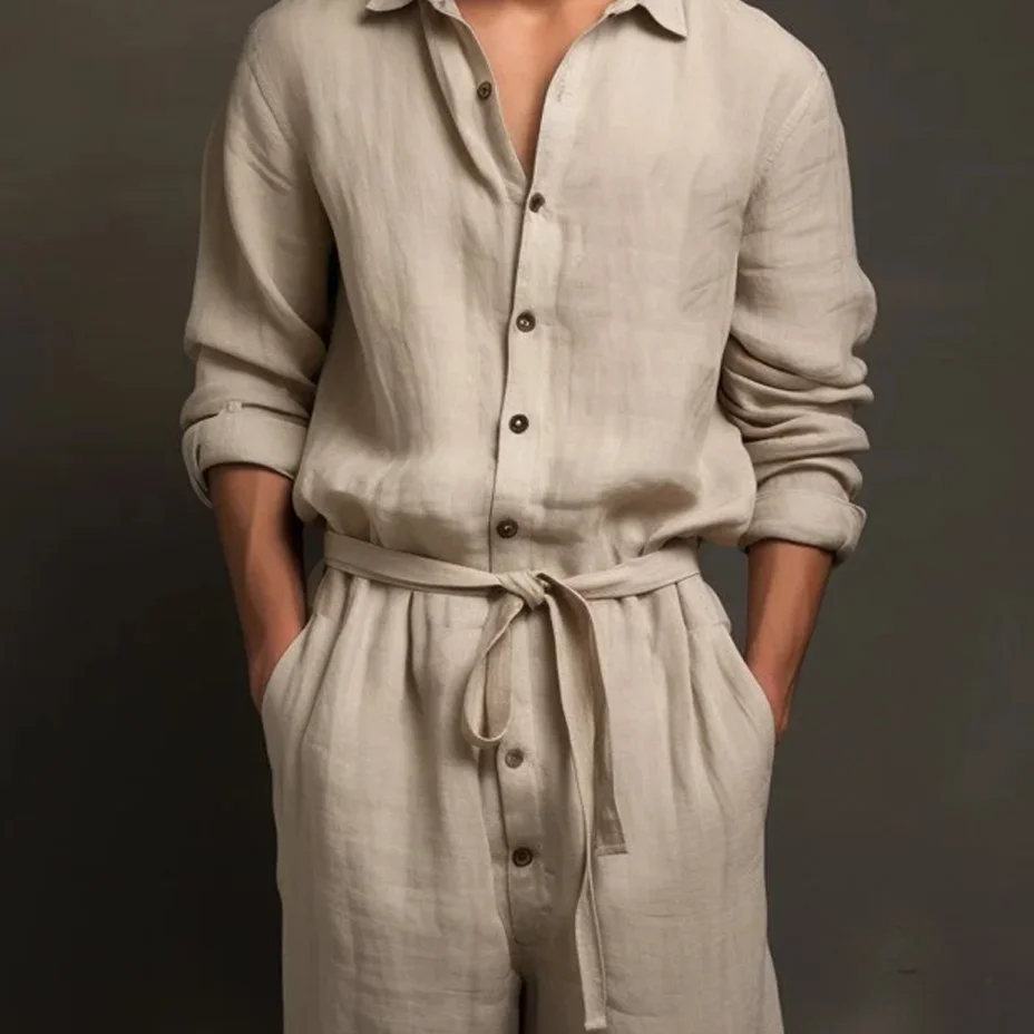 Men's Linen Jumpsuit-inspireuse
