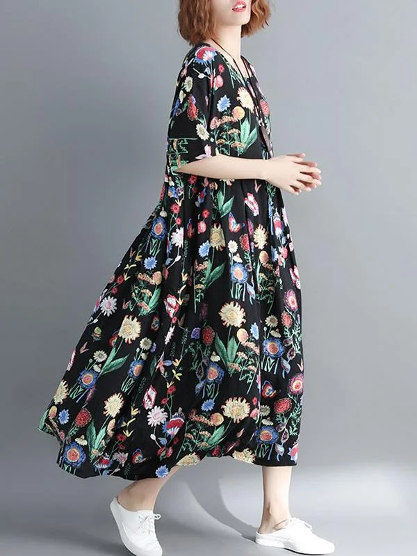 Summer New Loose Oversize Printed Dress