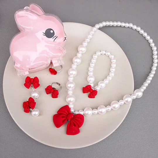 6-piece Girls Cute Unicorn Jewelry Set With Bunny Box