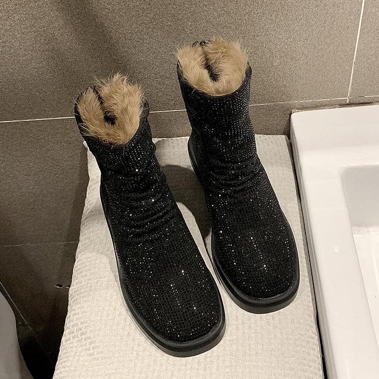 3 Colors Fluffy Crystal Martin Boots SP14648