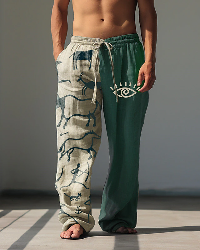 Suitmens Men's Southwest Style Cotton Linen Trousers 18
