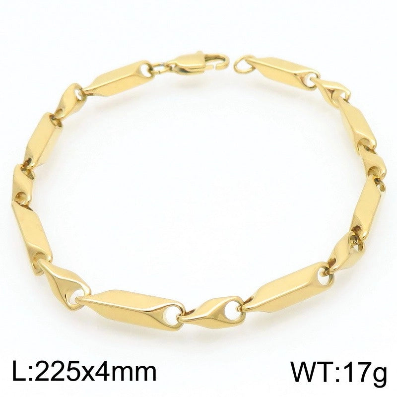 Minimalist Solid Color 304 Stainless Steel 18K Gold Plated Unisex Bracelets Necklace Men Chain Necklaces