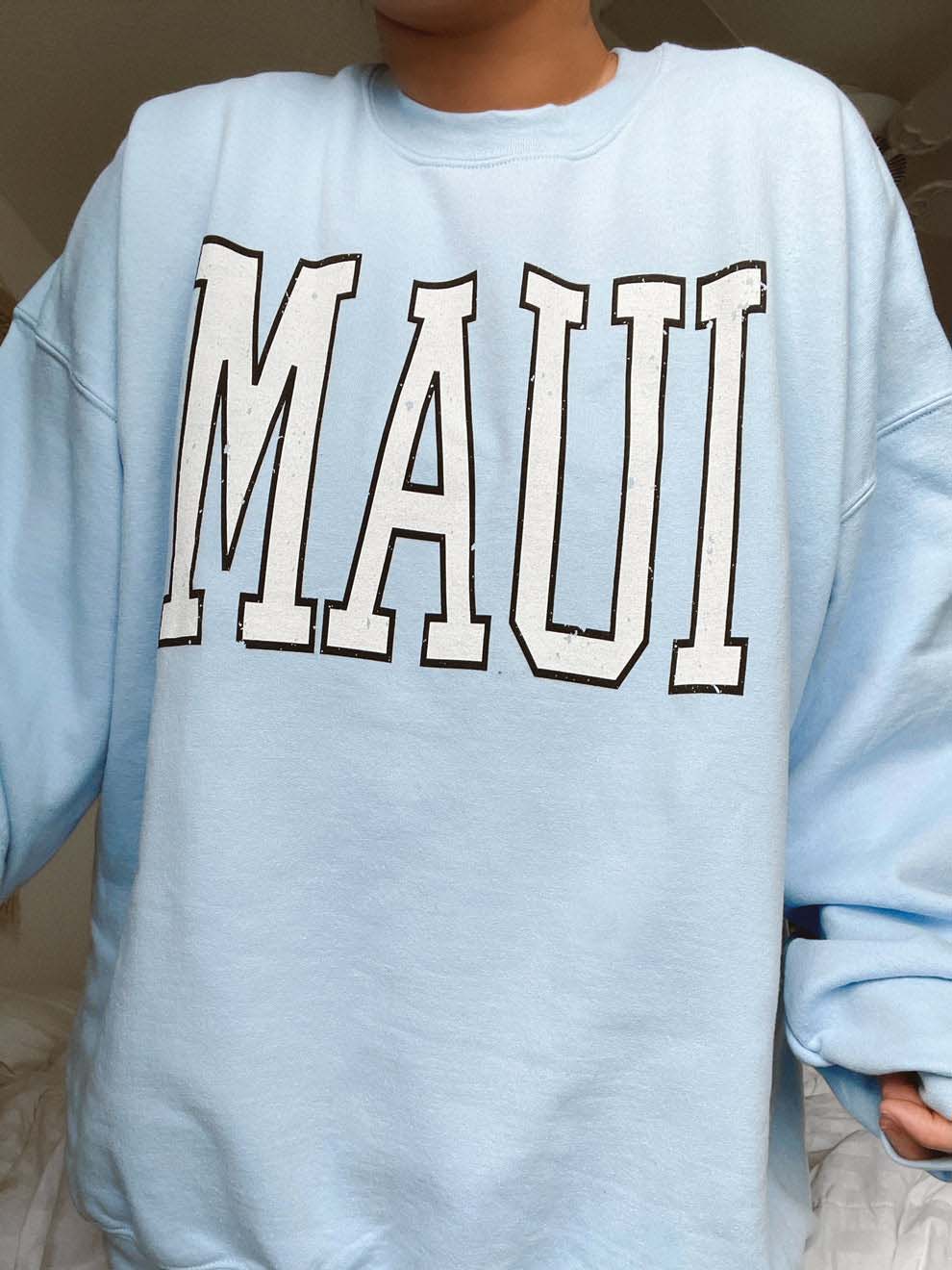 Women's Maui Print Casual Crewneck Sweatshirt