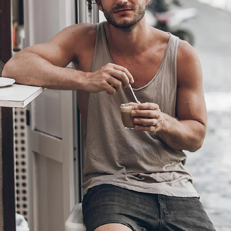 Men's Solid Color Casual Tank-inspireuse