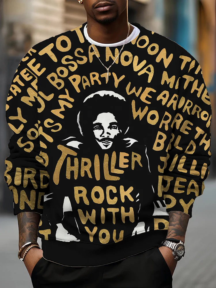Men's History Of Black Music Art Print Casual Sweatshirt