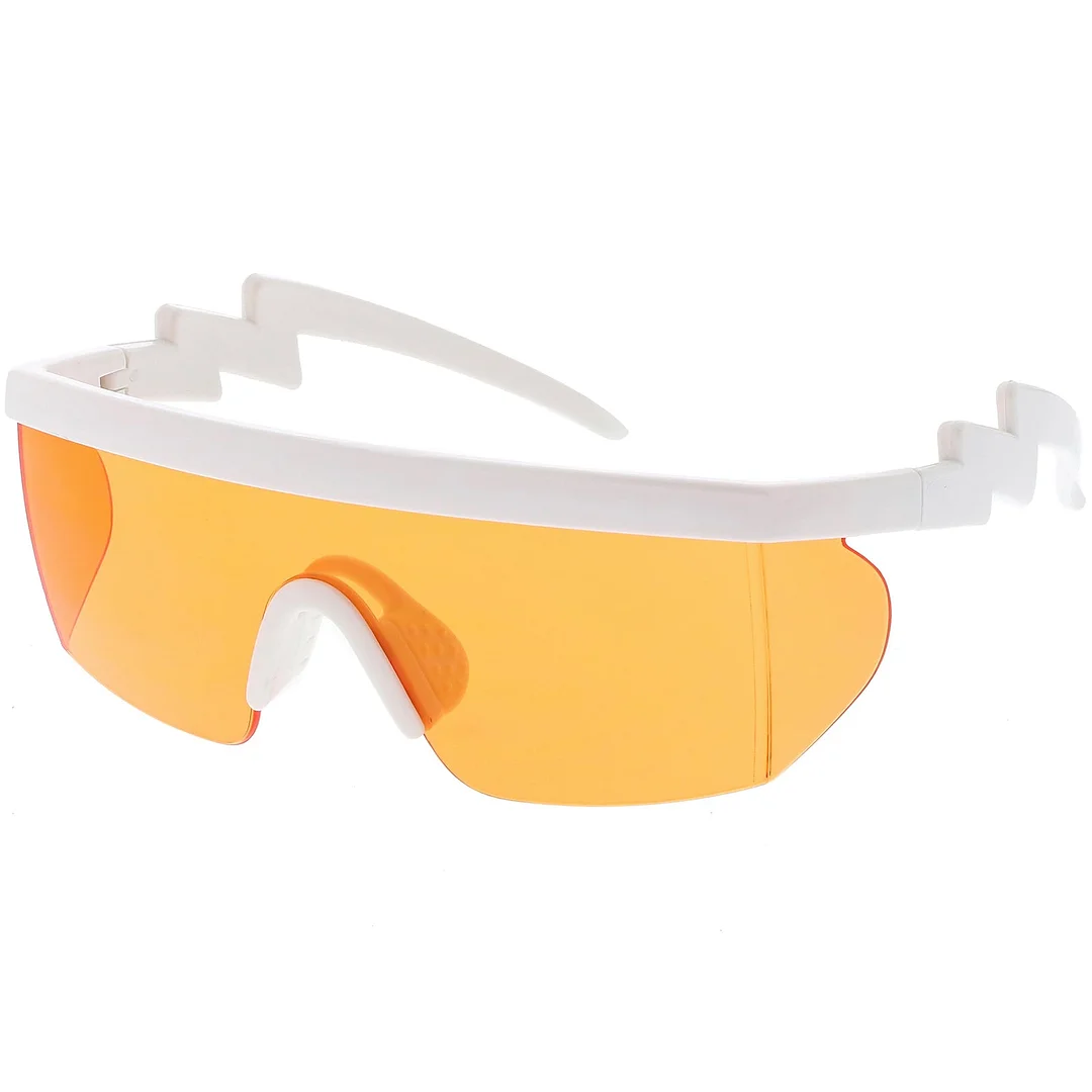 Oversize Semi Rimless Goggle Shield glasses Color Lens 60mm