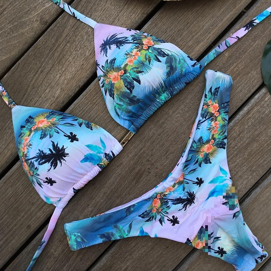 Hawaiian resort style coconut tree bikini