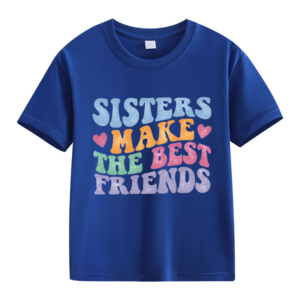 【2Y-13Y】"Sisters Make The Best Friends" Retro Kids' T-Shirt