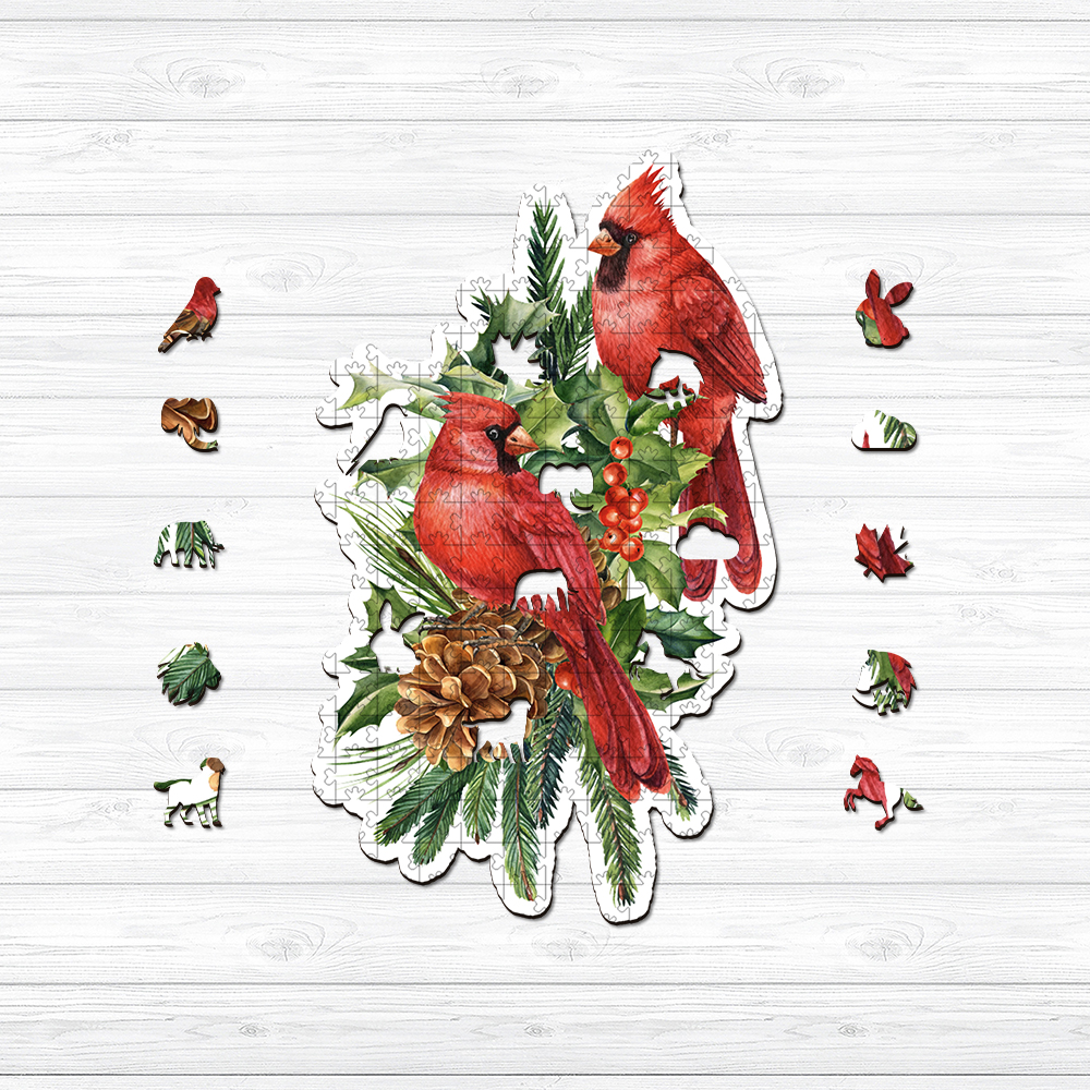 Cardinal Bird Wooden Jigsaw Puzzle