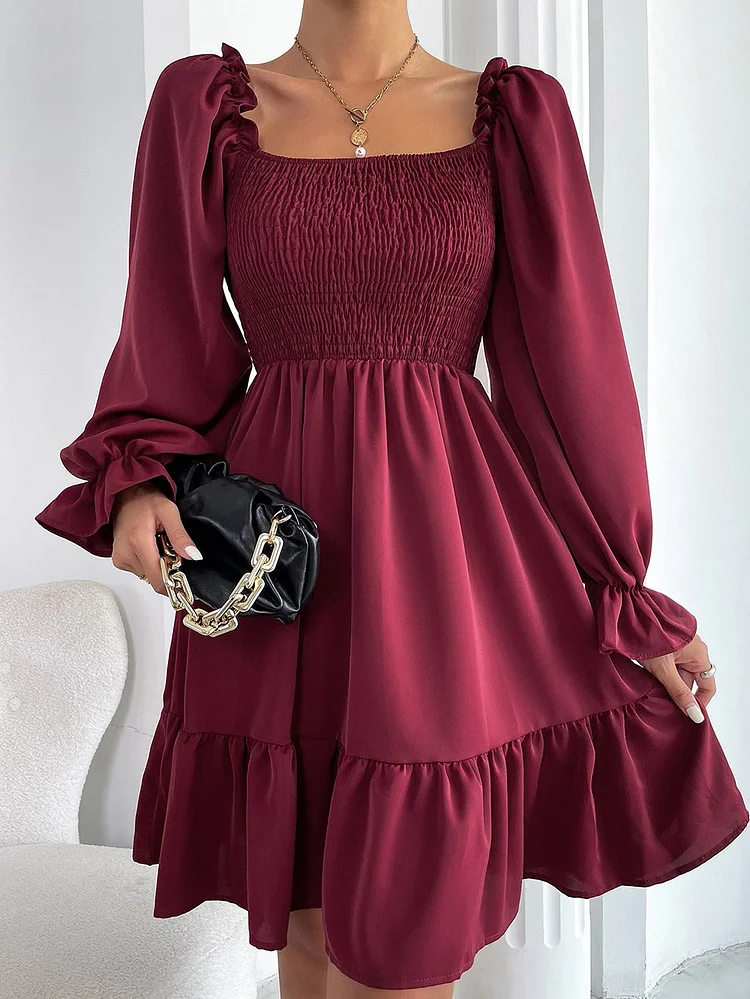 Long Sleeved High Waist Tight Dress-Cosfine