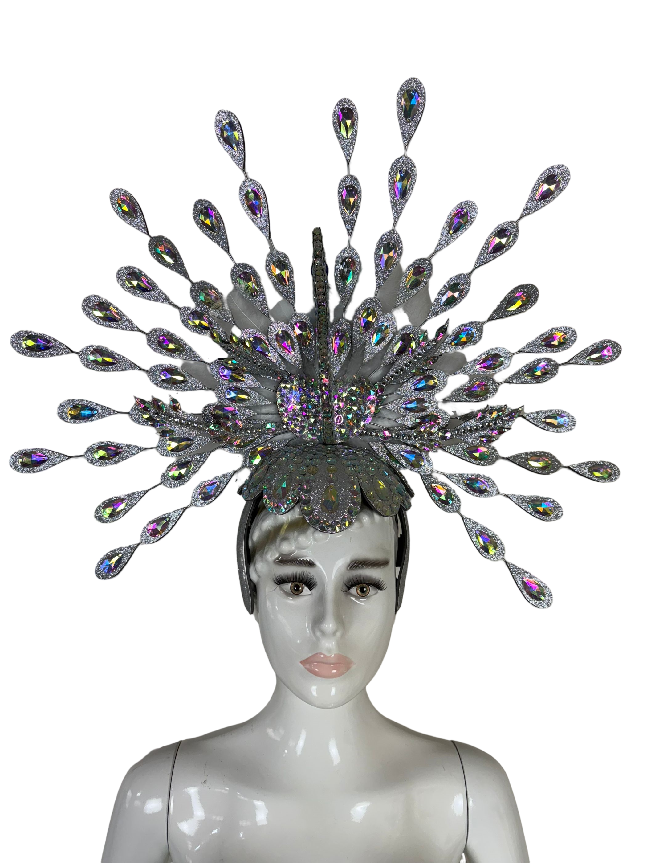 VCSHOES Feather headdress samba costume carnival halloween party bar performance hat makeup dance wings parade