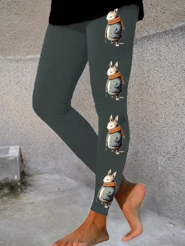 Women's Casual Rabbit Print Leggings