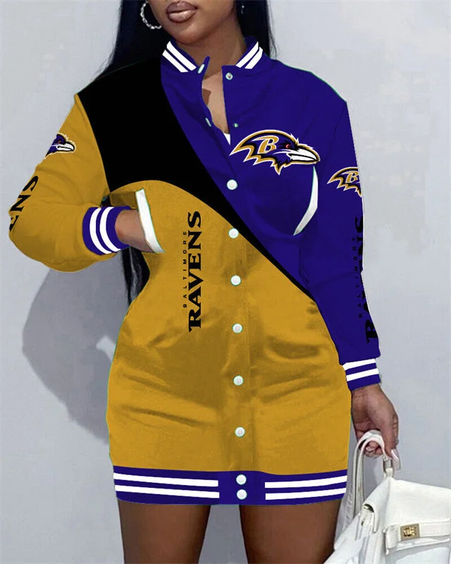 Baltimore Ravens
Limited Edition Button Down Long Sleeve Jacket Dress