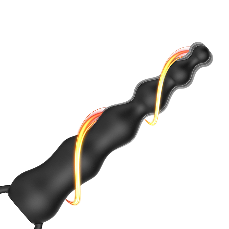 Black Anal Vibrator Pull Bead Butt Plug Rosetoy Official