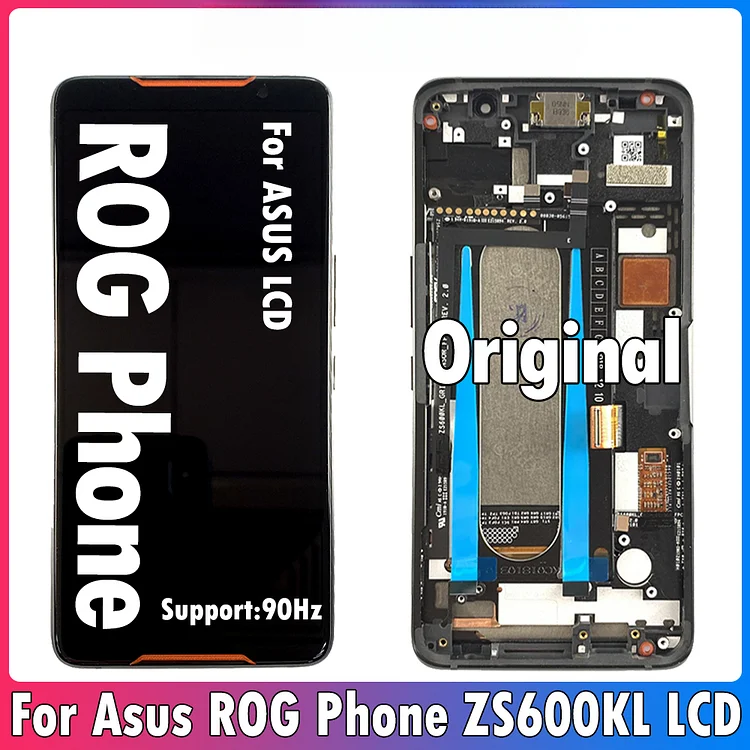 6.0inch Original AMOLED For ASUS ROG Phone ZS600KL LCD Display Screen Touch Panel Digitizer For Asus ZS600KL With Frame 90Hz