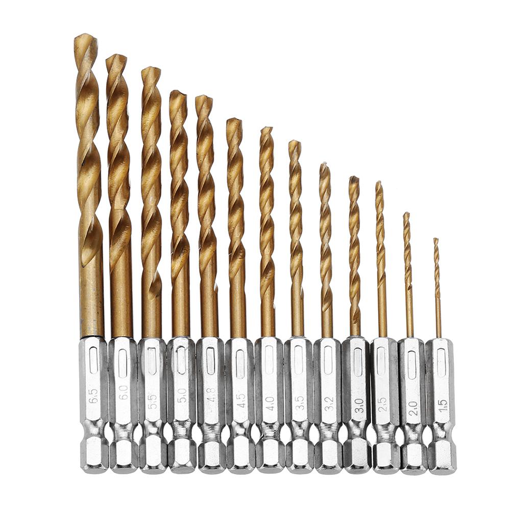 13pcs/set HSS Titanium Coated Drill Bit Drilling Tools for Wood Hole Cutter, 501 Original
13pcs/set HSS Titanium Coated Drill Bit Drilling Tools for Wood Hole Cutter, 501 Original