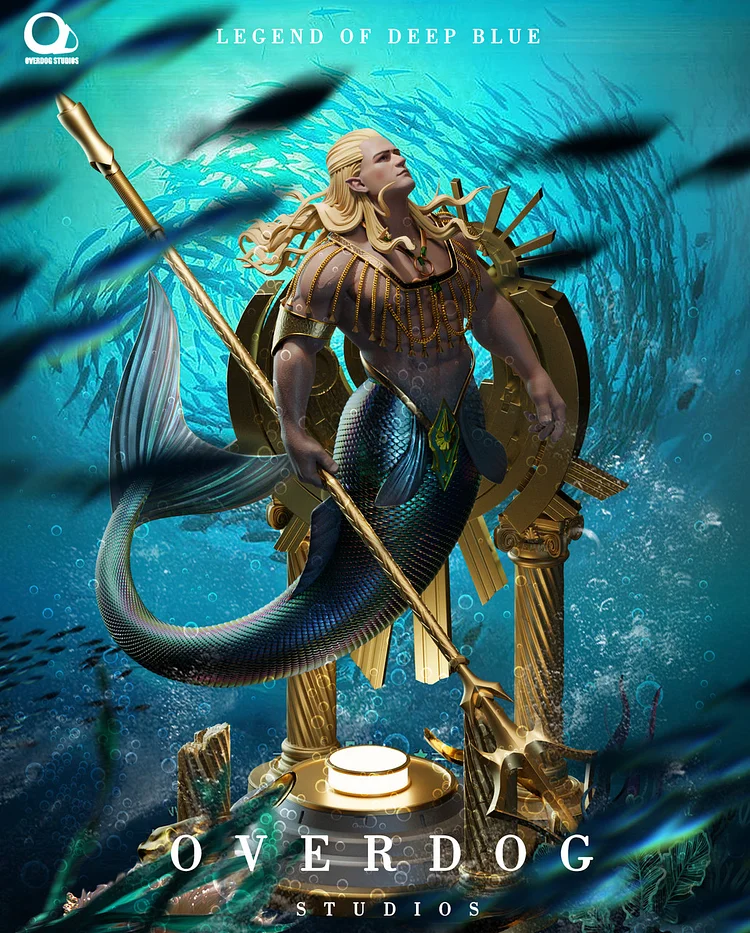 PRE-ORDER OVERDOG STUDIOS Mermaid King Legend Of Deep Blue with LED Adult 18+1/6 Statue 