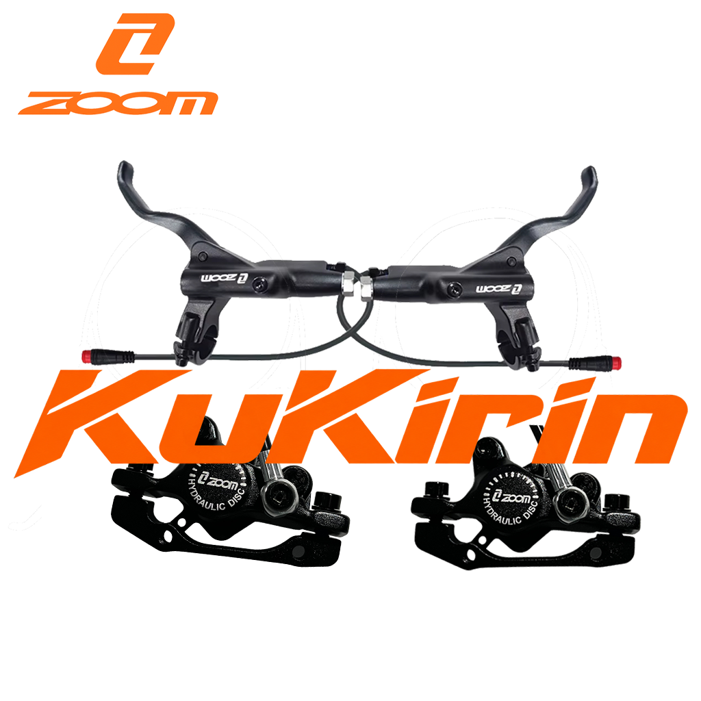 ZOOM HB-875E 2-Piston Hydraulic Disc Brake Set with Power Cutoff