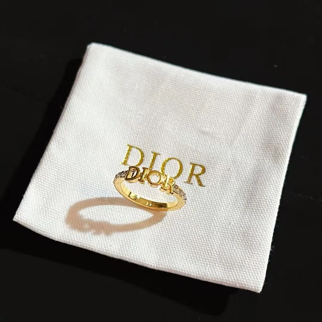 Dior Letters Diamond Paved Ring