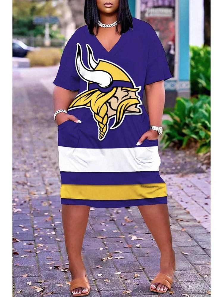 Minnesota Vikings
Limited Edition V-neck Casual Pocket Dress