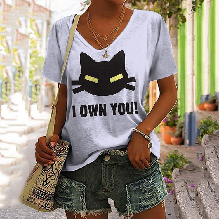 Vefave I Own You Cat Short Sleeve T-Shirt