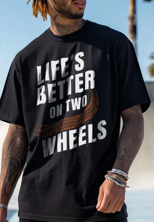 Life's Better On Two Wheels Printed Men's T-shirt - Devcarry