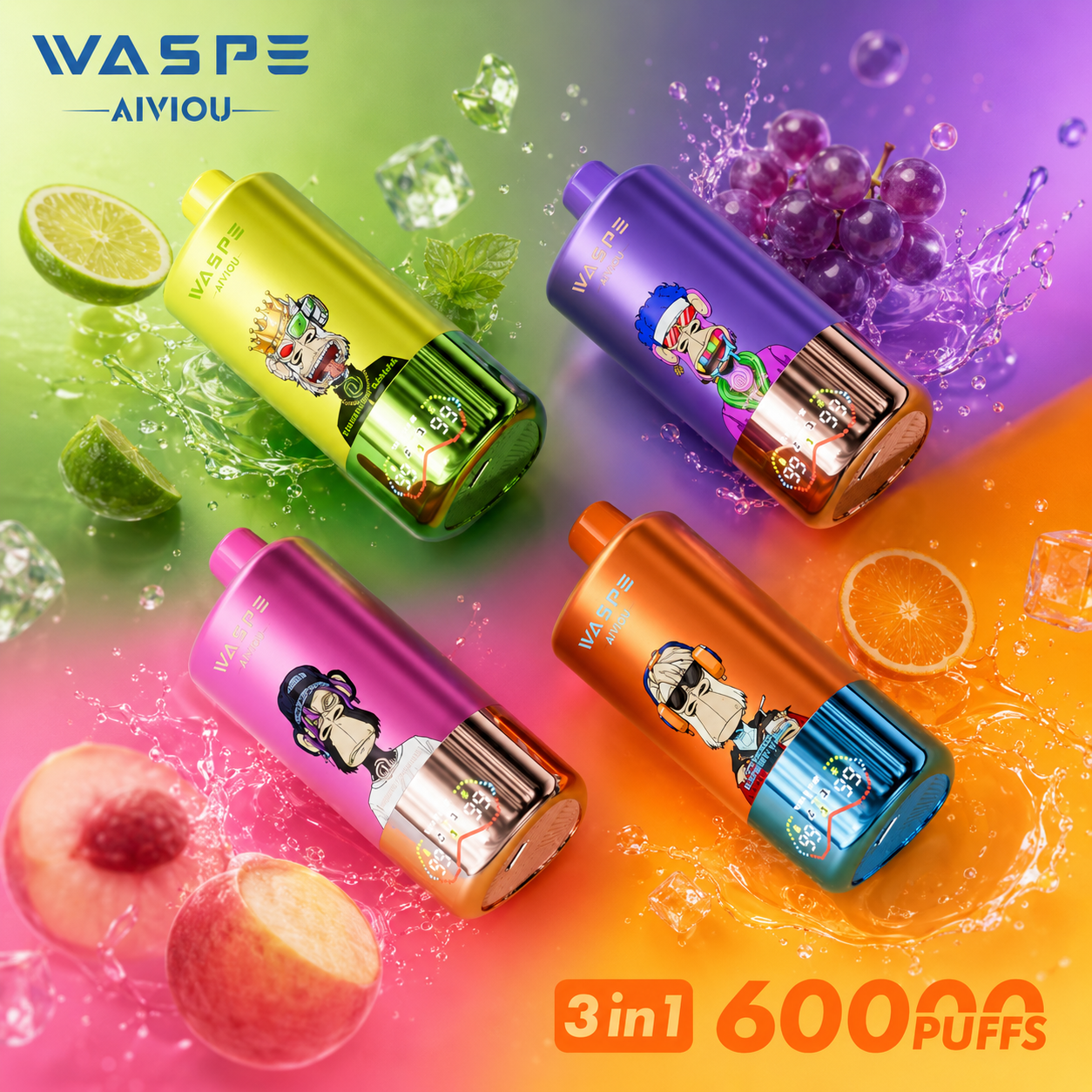 WASPE 3 in 1 60K Vape | 60000 Puffs | Box of 10 mysite fumotvapeshop