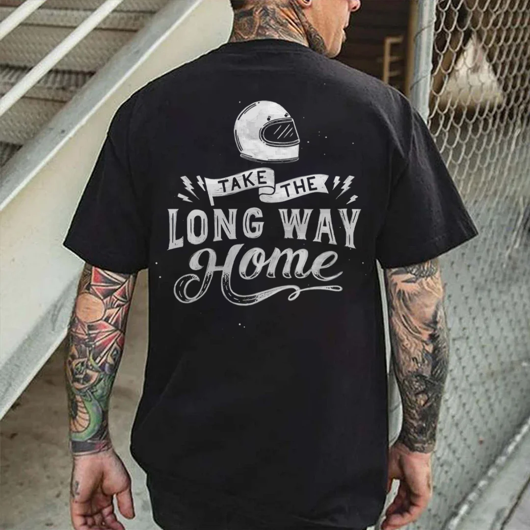 Take The Long Way Home Printed Men's T-shirt - Devcarry