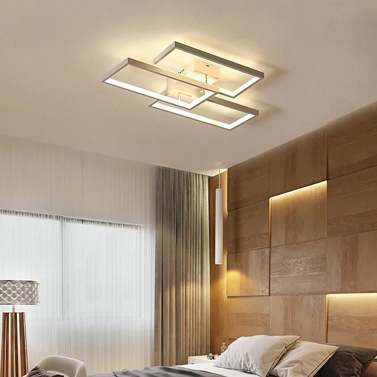 Geometric Rectangle LED Modern Flush Mount Lighting Ceiling Light - Appledas