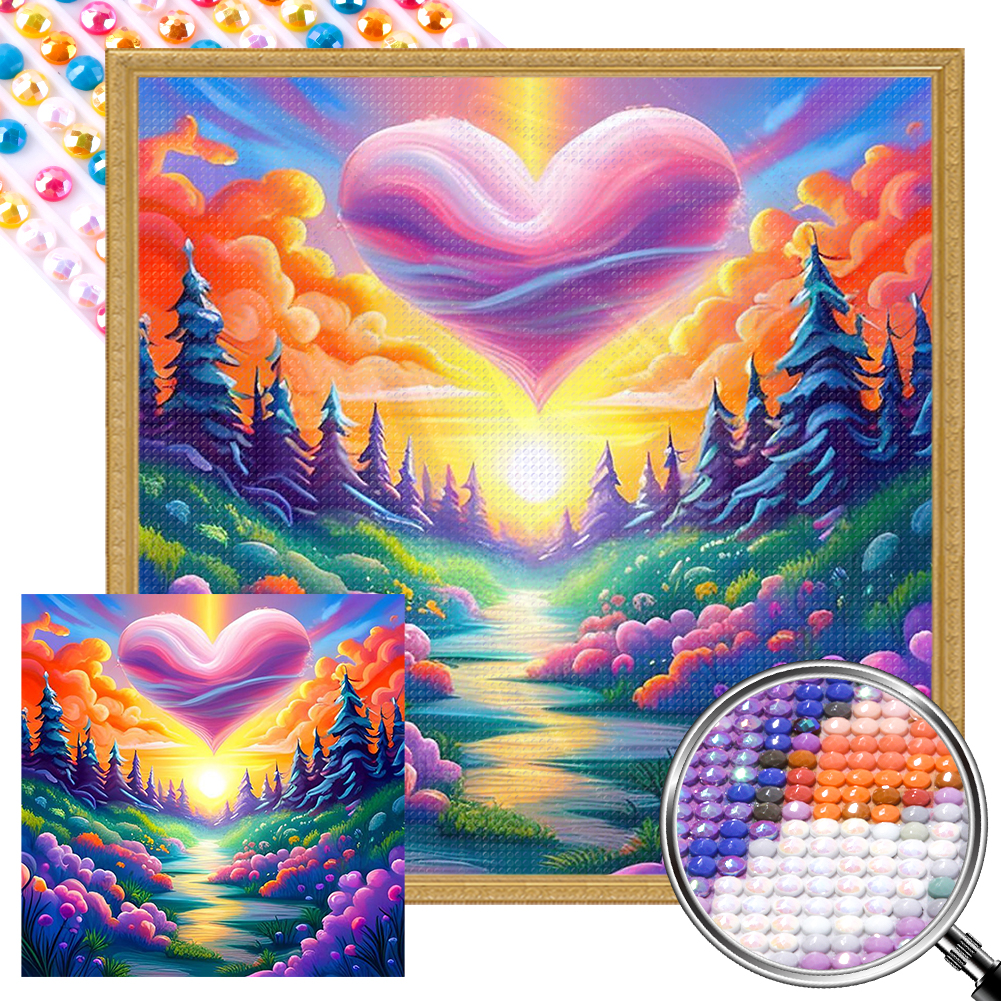 Colorful Scenery 40 40CM Full AB Round Diamond Painting