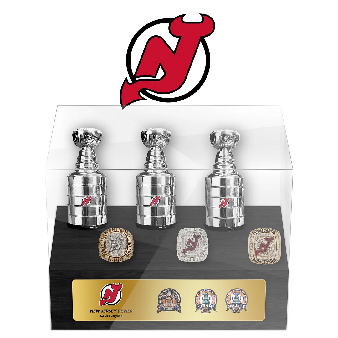 New Jersey Devils NHL Trophy And Ring Display Case