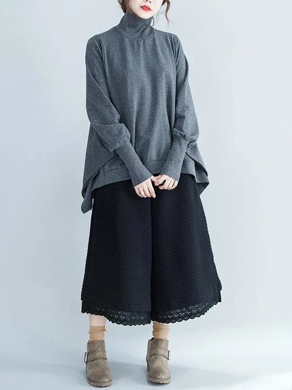 Roomy Pure Color Cropped Sweatshirt