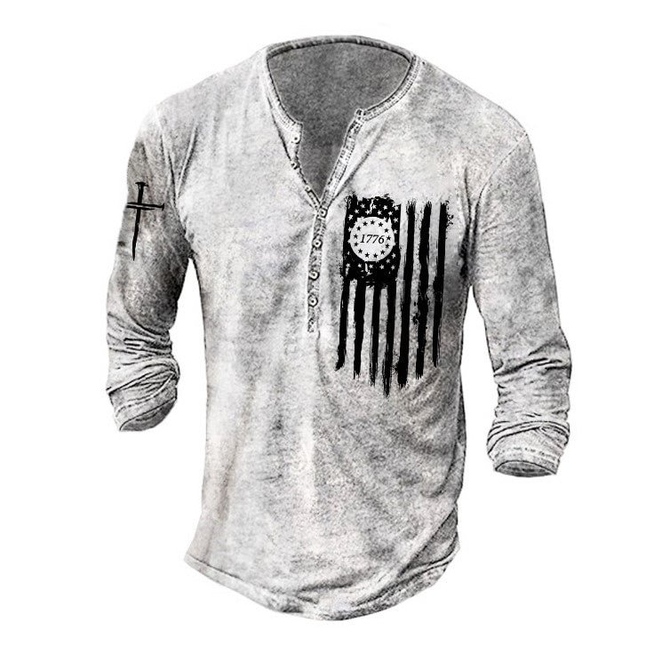 【Size:5XL】Men's Freedom Selection Of Style Long Sleeve T-Shirt