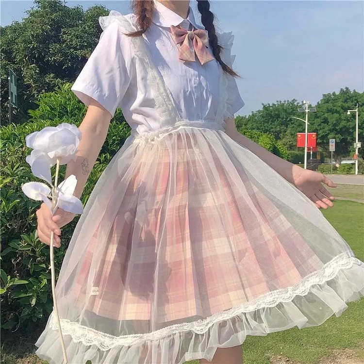 Sheer Kawaii Princess Lolita Pinafore Skirt SP021