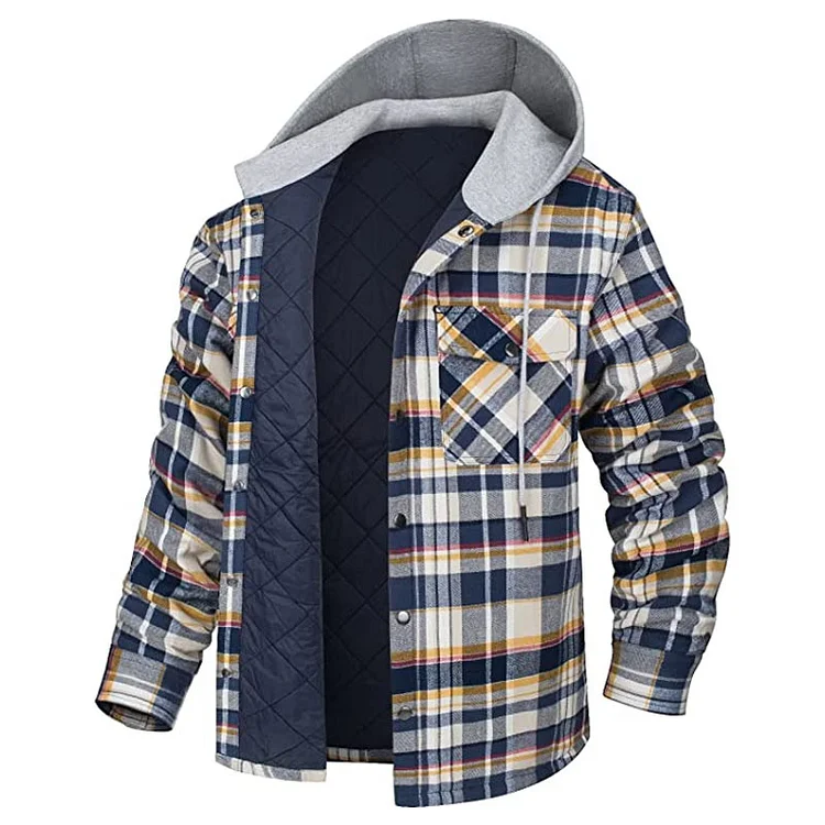 Men's Lined Hooded Flannel Jacket