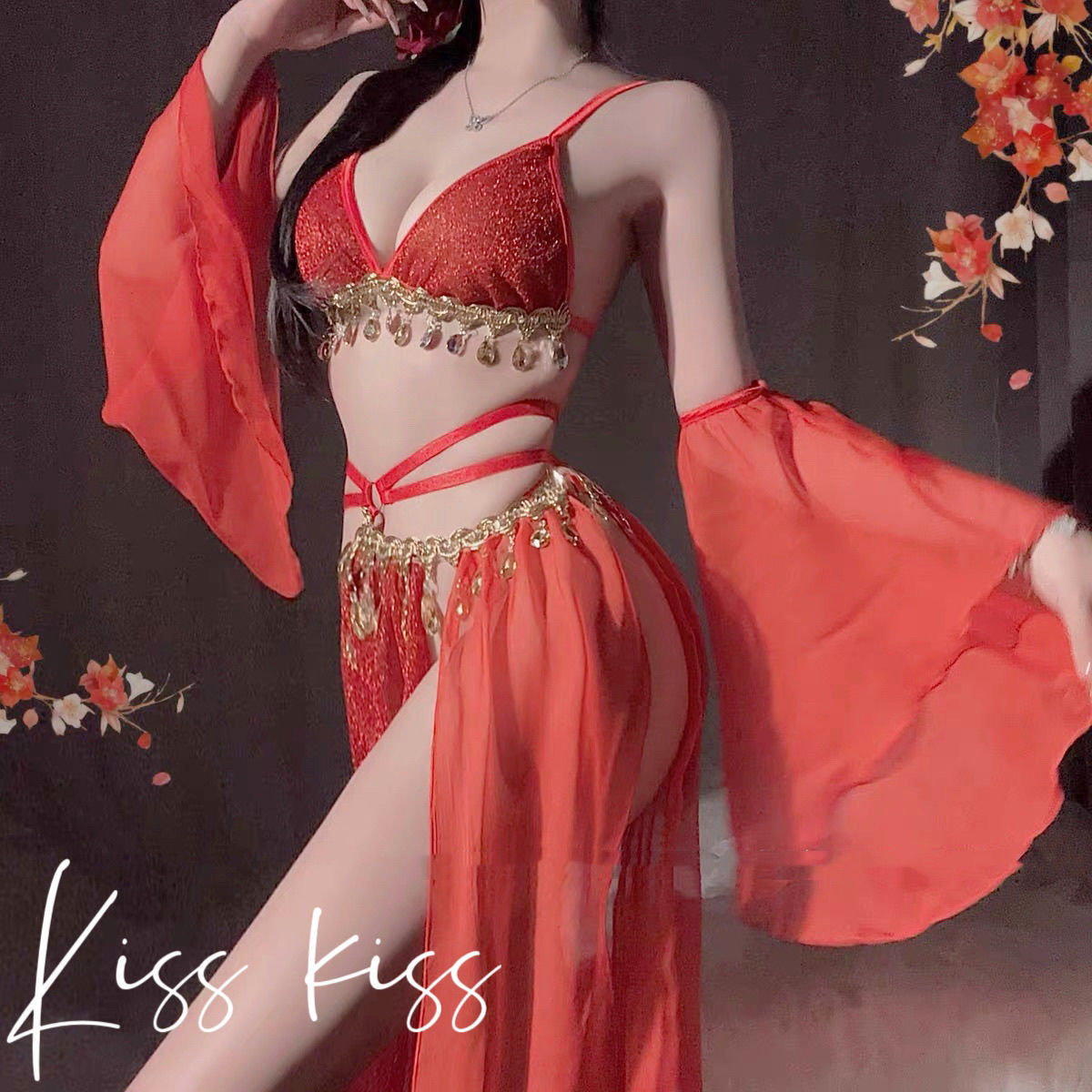 Lovingerie - Lace-up Backless Chiffon Chinese Ancient Style Sexy Lingerie