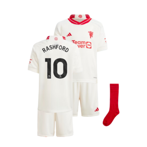 Manchester United Marcus Rashford 10 Third Shirt Kids Minikit 2023-2024