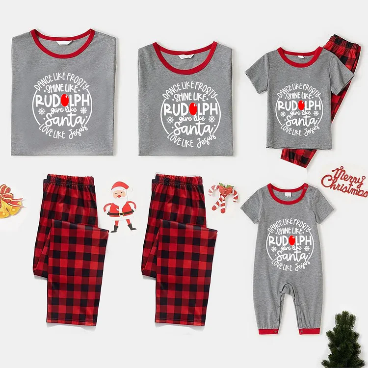 'Dance Like Frosty, Love Like Jesus' Christmas Short Sleeve Family Matching Pajamas Sets
