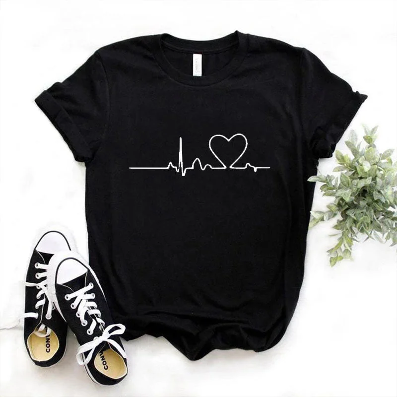 Heart Line Print T-shirt