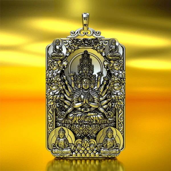 Thousand Hands Guanyin Guardian Pendant Necklace