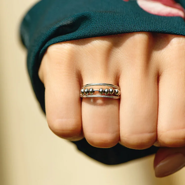 To My Daughter - Twin Band Beaded Fidget Ring