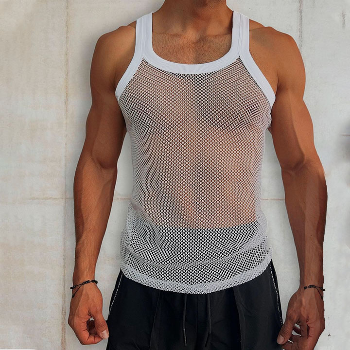 Men's Plain Mesh Sleeveless Casual Vest / TECHWEAR CLUB / Techwear