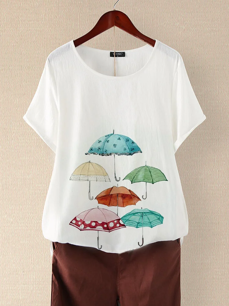 Bestdealfriday White Cotton Blend Short Sleeve Shirts Tops 9037641