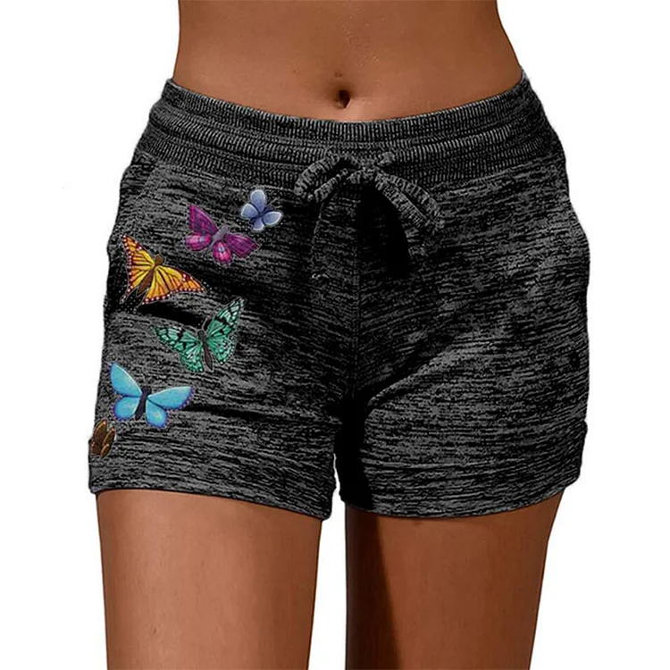 Butterfly Print Casual Comfort Shorts