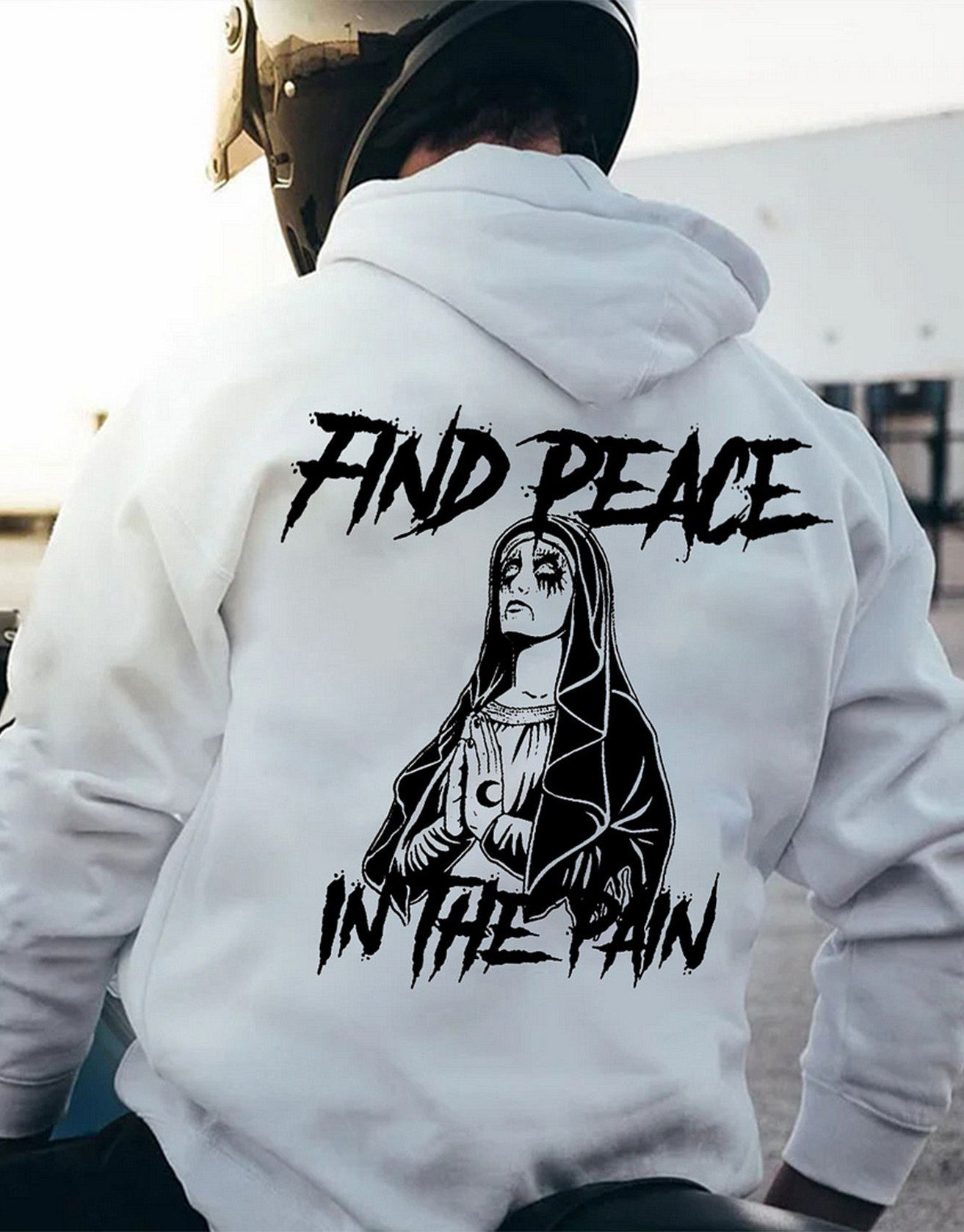 FIND PEACE IN THE PAIN Devout Believer Nun Hoodie / TECHWEAR CLUB / Techwear