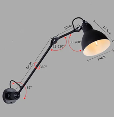 Modern Rotatable Wall Sconce Swing arm Lamp for Hotel Decor 