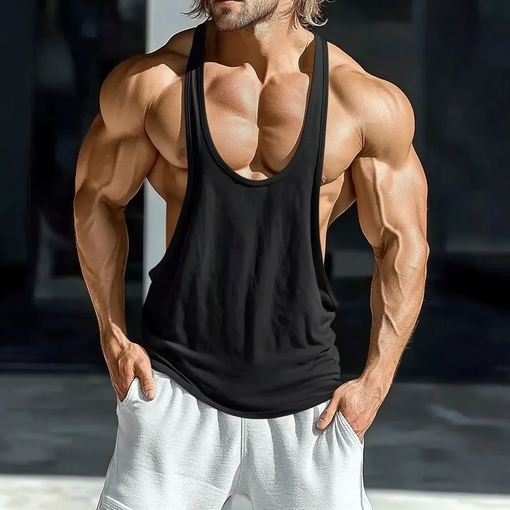 Men's Muscle-Friendly Tank Top for Summer Fitness Enthusiasts-inspireuse