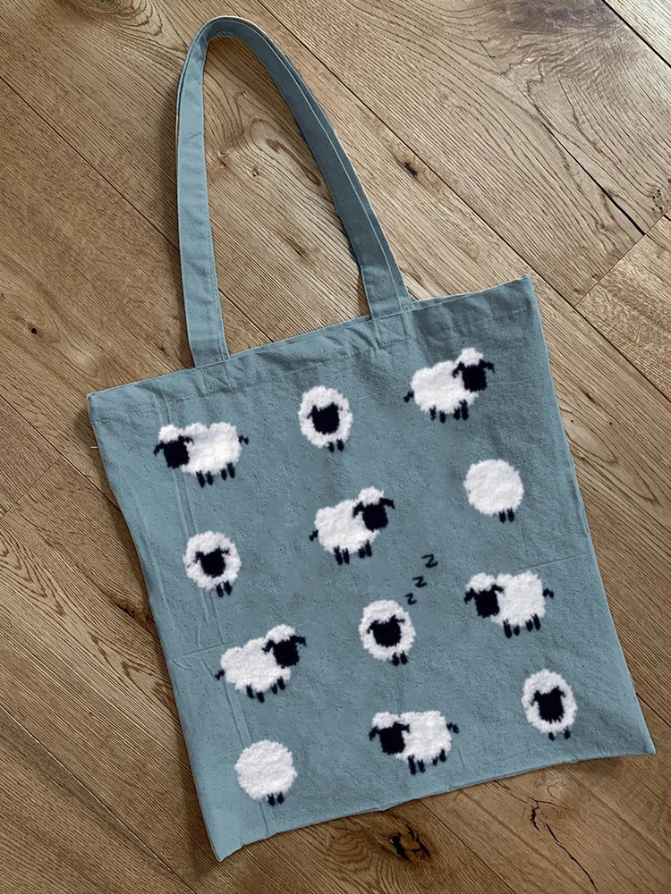 VChics Lovely Fuzzy Sheep Pattern Tote Bag
